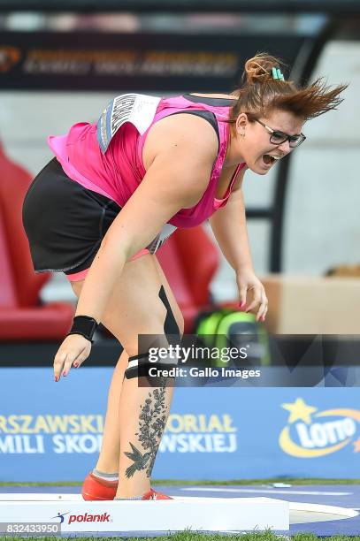 Anna Niedbala participates in the European Athletics Meeting Kamila Skolimowska Memorial at the National Stadium on August 15, 2017 in Warsaw,...