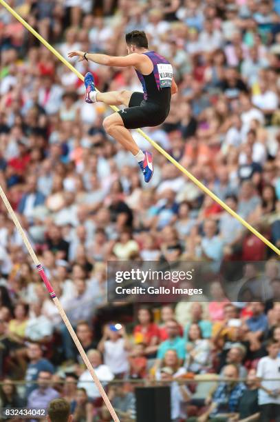 Valentin Lavillenie participates in the European Athletics Meeting Kamila Skolimowska Memorial at the National Stadium on August 15, 2017 in Warsaw,...