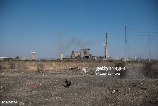 The field where residents are forced to relive themselves on August 15, 2017 in Marikana, South Africa. Commemoration held for the August 16, 2012...