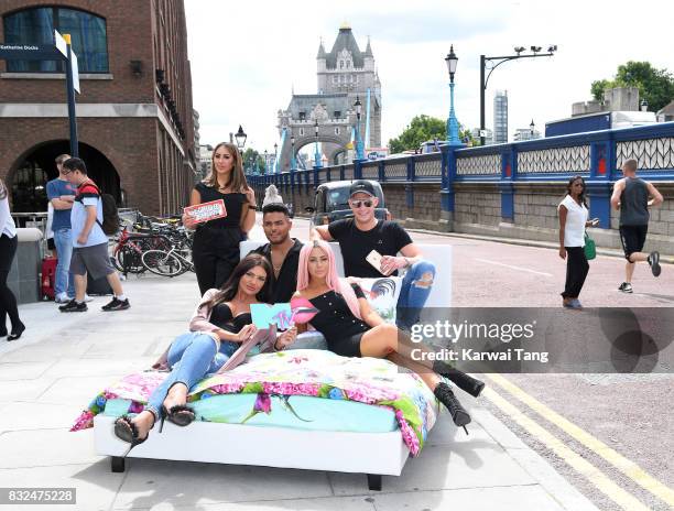 Abbie Holborn, Sophie Kasaei, Nathan Henry, Scotty T and Chloe Ferry attends the Geordie Shore series 15 "Shag Pad on Tour " cast launch at Tower...