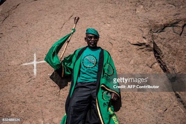 Member of the Marikana community and members of the Association of Mineworkers gather to commemorate the fifth anniversary of the Marikana Massacre...
