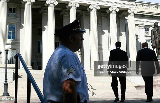 Merrill Lynch CEO, John Thain arrives at the Treasury Department October 13, 2008 in Washington DC. Treasury Secretary Paulson invited the heads of...