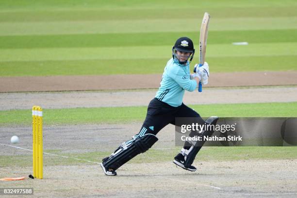 Tammy Beaumont of Surrey Stars in action during the Kia Super League 2017 match between Lancashire Thunder and Surrey Stars at Old Trafford on August...