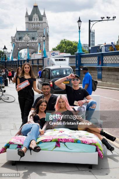 Abbie Holborn, Nathan Henry, Scotty T, Chloe Ferry and Sophie Kasaei attend the Geordie Shore: Land of Hope and Geordie photocall to celebrate the...