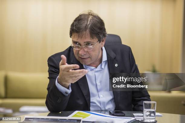 Wilson Ferreira, chief executive officer of Centrais Eletricas Brasileiras SA , speaks during an interview in Rio de Janiero, Brazil, on Tuesday,...