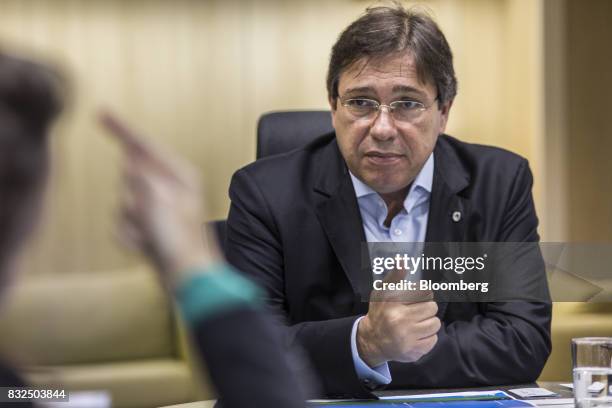 Wilson Ferreira, chief executive officer of Centrais Eletricas Brasileiras SA , listens during an interview in Rio de Janiero, Brazil, on Tuesday,...