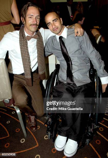 Singer Brandon Boyd of Incubus and Jesse Billauer, founder, Life Rolls On Foundation attends the Life Rolls On Foundation's "Night By The Ocean"...