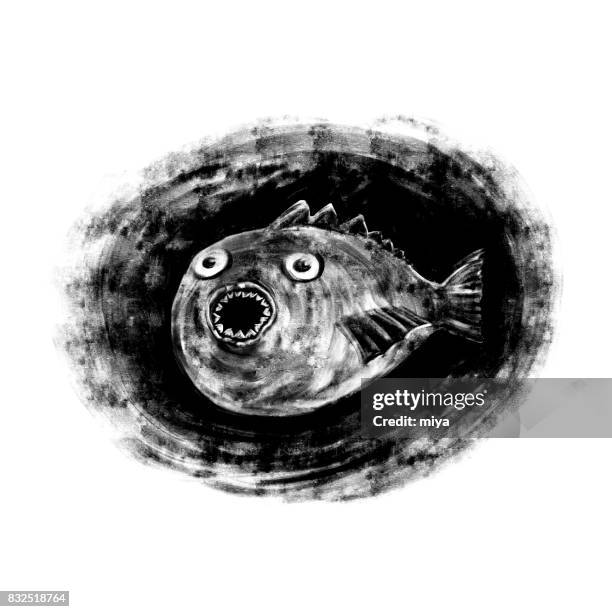 piranha-illustration - piranha stock-grafiken, -clipart, -cartoons und -symbole