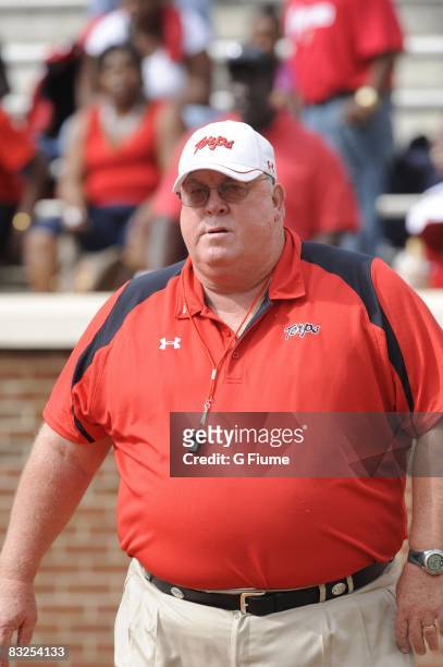 Head Coach Ralph Friedgen of the Maryland Terrapins walks onto the field before the game against the Clemson Tigers at Memorial Stadium on September...