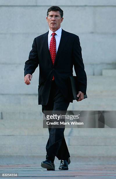 Merrill Lynch CEO, John Thain leaves the Treasury Department after a meeting October 13, 2008 in Washington DC. U.S. Treasury Secretary Henry Paulson...