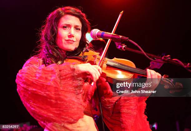 Lili Haydn performs at her album release party for "Place Between Places" hosted by Bill Mahr to benefit Amnesty International's "Protect The Human...