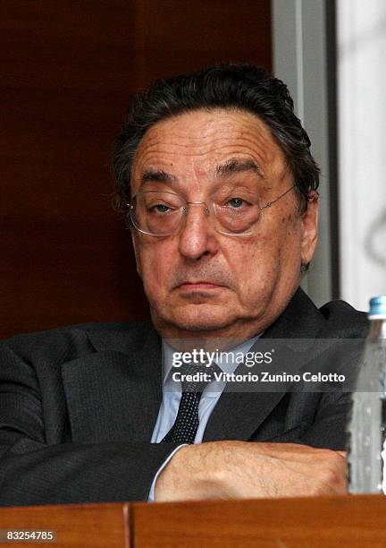 Gianni De Michelis attends "Ministers of Foreign Affairs Recount" seminar held at the Bocconi University on October 13, 2008 in Milan, Italy. The...