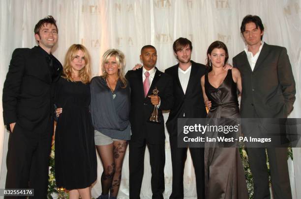 The cast and crew of Doctor Who including David Tennant, Billie Piper, Camille Coduri and Noel Clarke, at the National Television Awards 2006 at the...