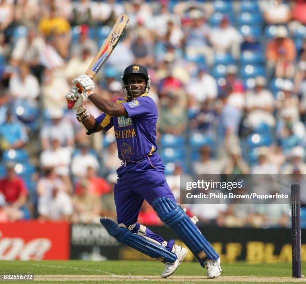 Sanath Jayasuriya of Sri Lanka batting during his innings of 152 runs in the 5th NatWest Series One Day International between England and Sri Lanka...