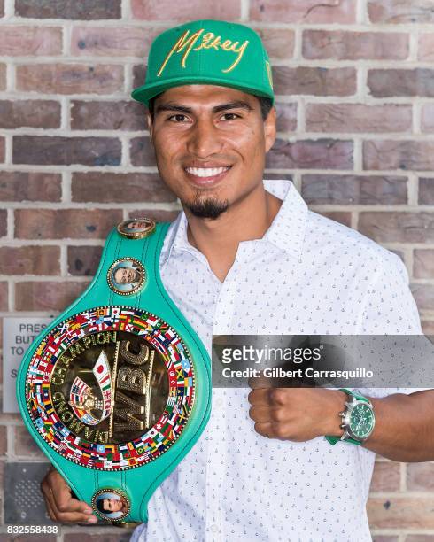 Professional boxer and WBC lightweight champion Mikey Garcia visits Fox 29's 'Good Day' at FOX 29 Studio on August 16, 2017 in Philadelphia,...