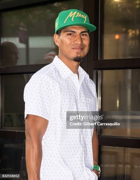 Professional boxer and WBC lightweight champion Mikey Garcia visits Fox 29's 'Good Day' at FOX 29 Studio on August 16, 2017 in Philadelphia,...