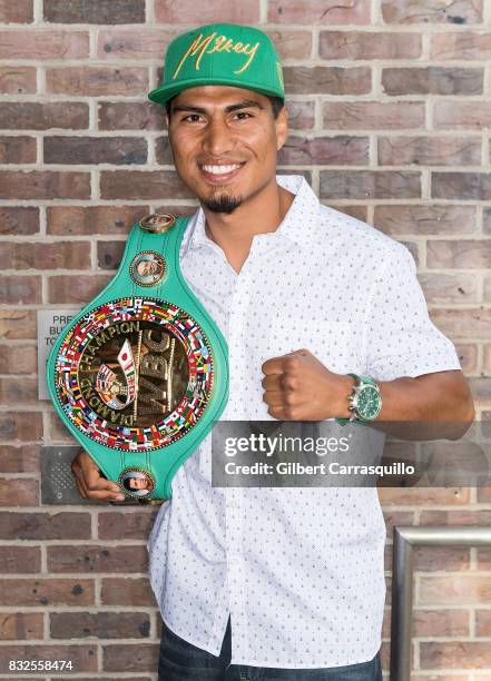 Professional boxer and WBC lightweight champion Mikey Garcia visits Fox 29's 'Good Day' at FOX 29 Studio on August 16, 2017 in Philadelphia,...