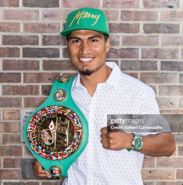 Professional boxer and WBC lightweight champion Mikey Garcia visits Fox 29's 'Good Day' at FOX 29 Studio on August 16, 2017 in Philadelphia,...