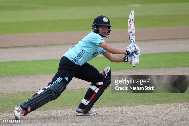 Sophia Dunkley-Brown of Surrey Stars in action during the Kia Super League 2017 match between Lancashire Thunder and Surrey Stars at Old Trafford on...