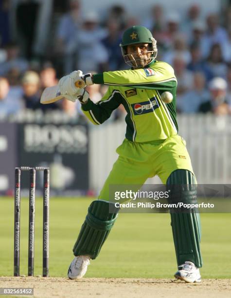 Abdul Razzaq batting for Pakistan during his innings of 75 runs in the 4th Natwest Series One Day International between England and Pakistan at Trent...