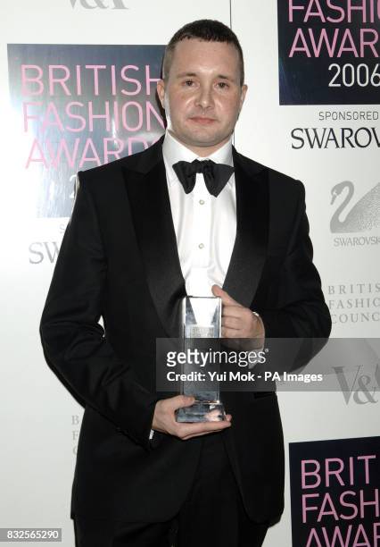 Kim Jones with his Menswear Designer award at the British Fashion Awards, at the V&A Museum in west London.
