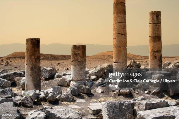 destruction at apamea, syria. - ancient ruins stock pictures, royalty-free photos & images