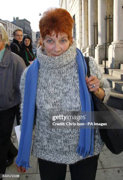 Pensioner Shirley Freed leaving the Crown Court in Lewes, East Sussex where she was given a one year suspended sentence for sending packages...