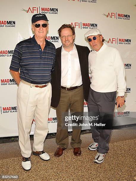 President and CEO of AFI Bob Gazzale and board members Bob Rehme and Mark Canton attend the AFI & American Movie Classics' "Mad Men" Golf Classic on...