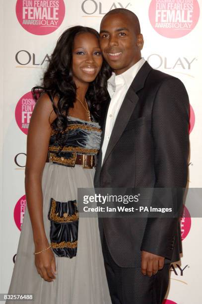 Jamelia and boyfriend arrives for the Cosmopolitan Fun Fearless Female Awards with Olay, at the Bloomsbury Ballroom in central London.