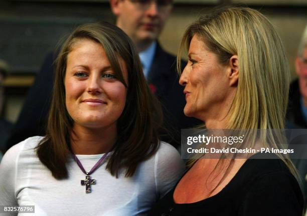 Sister Samantha and mother Angela of murdered Kriss Donald leave the High Court in Edinburgh following the end of the trial.