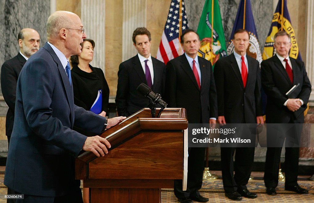 Paulson, Bernanke, And FDIC Chairman Make Statement On Financial Markets