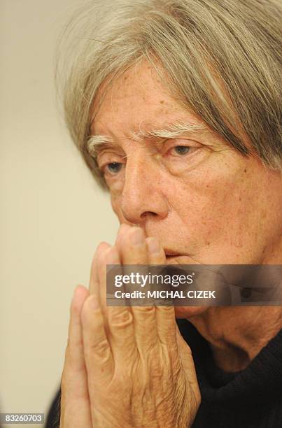 French philosopher Andre Glucksmann attends on October 14, 2008 the second day of the 12th Forum 2000 Conference in Prague, held under the auspices...