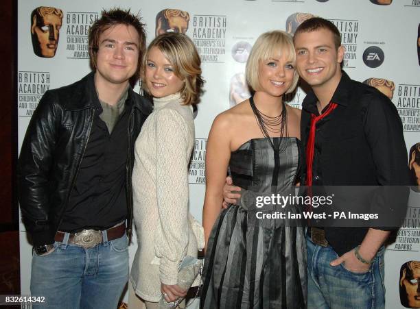 Sam Nixon, Anne Foy, Cat Cubie and Mark Rhodes arrive for the BAFTA Children's Film & Television Awards at the Hilton in central London.