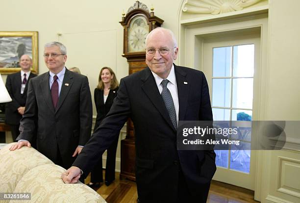 Vice President Dick Cheney and White Houes Chief of Staff Joshua Bolten watch as President George W. Bush signs S. 3001, the Duncan Hunter National...