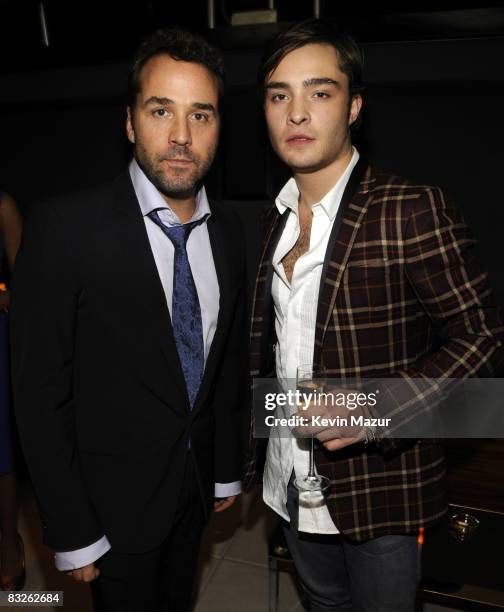 Jeremy Piven and Ed Westwick attends the Dolce & Gabbana and The Cinema Society Celebration for Madonna and the cast of "Filth and Wisdom" at The...