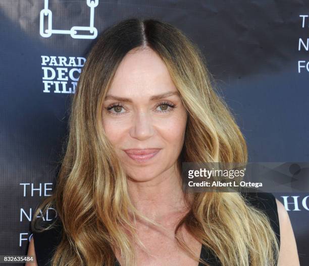 Actress Vanessa Angel arrives for the Premiere Of Parade Deck’s “Lycan” held at Laemmle's Ahrya Fine Arts Theatre on August 15, 2017 in Beverly...