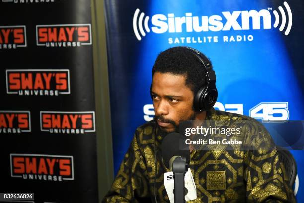 Actor Lakeith Stanfield visits 'Sway in the Morning' hosted by SiriusXM's Sway Calloway on Eminem's Shade 45 at SiriusXM Studios on August 16, 2017...