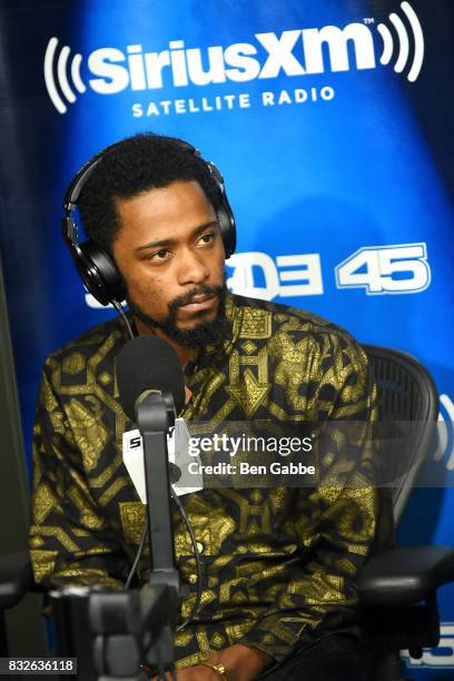 Actor Lakeith Stanfield visits 'Sway in the Morning' hosted by SiriusXM's Sway Calloway on Eminem's Shade 45 at SiriusXM Studios on August 16, 2017...