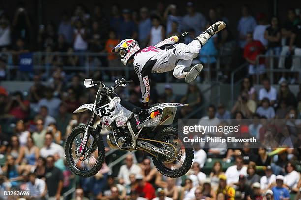 Gold Medalist Travis Pastrana during Freestyle Moto X finals at X Games 12 at the Home Depot Center in Carson, California on August 6, 2006.