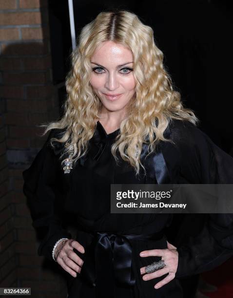 Madonna attends the "Filth and Wisdom" screening hosted by The Cinema Society and Dolce and Gabbana at the IFC Center on October 13, 2008 in New York...