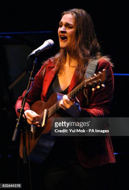 Madeleine Peyroux in concert at the Barbican, in the City of London.