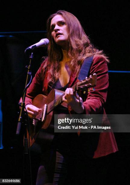 Madeleine Peyroux in concert at the Barbican in the City of London.