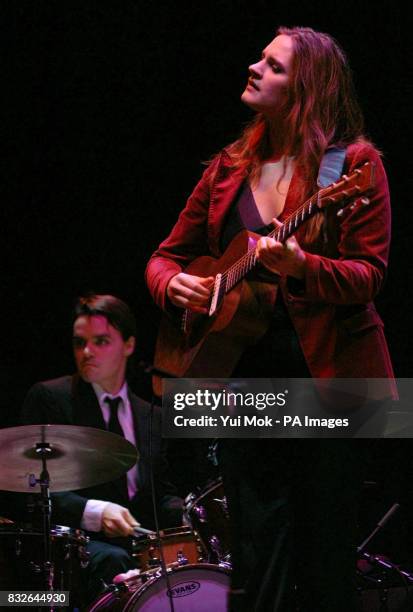 Madeleine Peyroux in concert at the Barbican in the City of London.