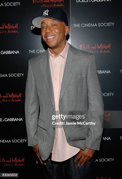 Russell Simmons attends a screening of "Filth and Wisdom" hosted by The Cinema Society and Dolce and Gabbana at the IFC Center on October 13, 2008 in...