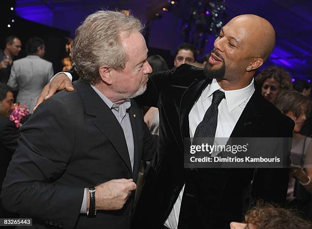Director Ridley Scott and Common attend at the after party for "American Gangster" New York City Premiere at The Apollo Theater on October 19, 2007...
