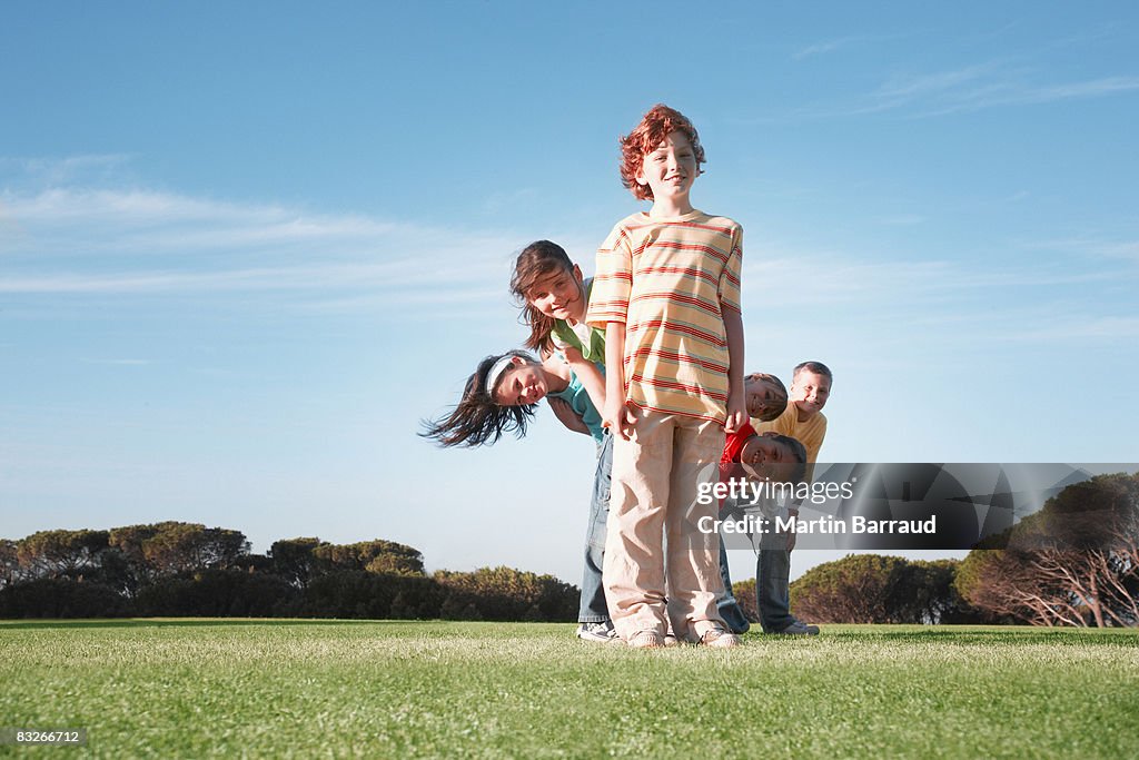 Group of children playing in park