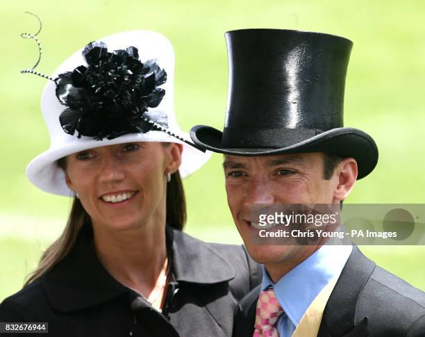Frankie Dettori with wife Catherine attending ladies day at Ascot.
