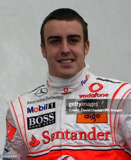 Vodafone McLaren Mercedes driver and World Champion Fernando Alonso of Spain during the photocall to unveil the 2007 Vodafone McLaren Mercedes...