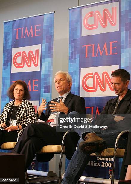 Secretary of the DNC Alice Germond, President of Air America Media Mark Green, and Political Commentator Ron Reagan, Jr. Speak during Time Warner's...