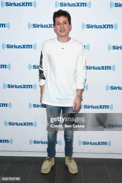 Singer-songwriter Charlie Puth visits SiriusXM Studios on August 16, 2017 in New York City.